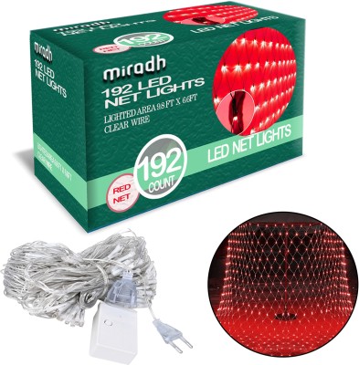 MIRADH 192 LEDs 3 m Red Color Changing, Flickering, Steady String Rice Lights(Pack of 1)