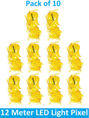 Sauran 38 LEDs 12 m Yellow Steady String Rice Lights(Pack of 10)