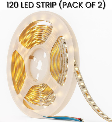 spark world 120 LEDs 5 m Yellow Steady Strip Rice Lights(Pack of 2)