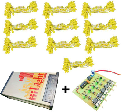 Riptu 50 LEDs 20 m Yellow Color Changing, Flickering, Steady Bulb Rice Lights(Pack of 10)