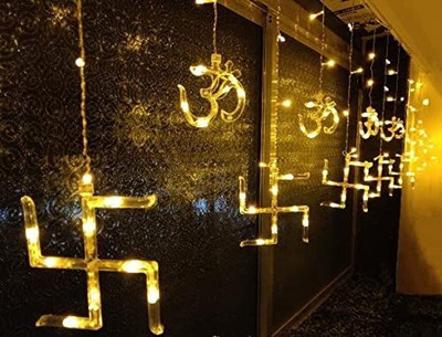 Tilak 108 LEDs 4 m Yellow Flickering Swastik Rice Lights(Pack of 1)