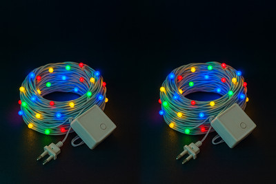 SIRA 50 LEDs 15 m Multicolor Flickering Bulb Rice Lights(Pack of 2)