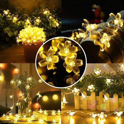 BRIGHTDAZZLE 14 LEDs 5.2 m Yellow Steady Flower Rice Lights(Pack of 1)