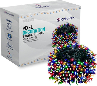 Refulgix 40 LEDs 12 m Multicolor Steady String Rice Lights(Pack of 1)
