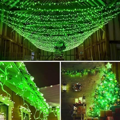 KINIS 100 LEDs 20 m Green Steady String Rice Lights(Pack of 1)