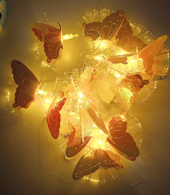 BROP 14 LEDs 3 m Yellow Steady Butterfly Rice Lights(Pack of 1)