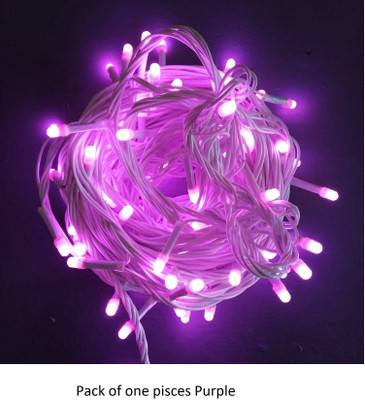 NEERUSSTORE 56 LEDs 18 m Purple Steady Ball Rice Lights(Pack of 1)