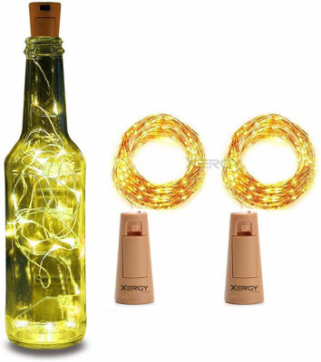 XERGY 20 LEDs 2 m Yellow Steady Water Drop Rice Lights(Pack of 2)