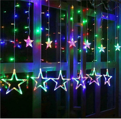 MAX ELECTRA 130 LEDs 3.2 m Multicolor Color Changing, Flickering Star Rice Lights(Pack of 1)
