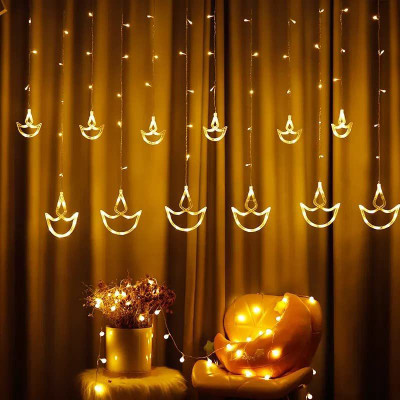 ZURU BUNCH 138 LEDs 2.5 m Yellow Steady, Flickering Diya Rice Lights(Pack of 1)