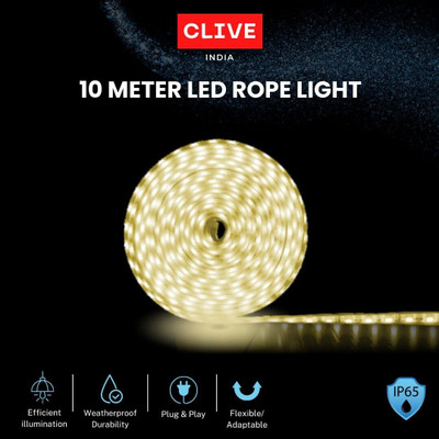 Clive 700 LEDs 10 m Yellow Steady Strip Rice Lights(Pack of 1)