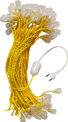CROWNSWOOD 100 LEDs 30 m Yellow Steady Bulb Rice Lights(Pack of 1)