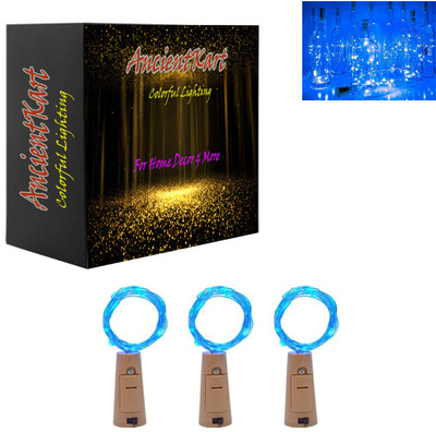 AncientKart 20 LEDs 2 m Blue Steady Bulb Rice Lights(Pack of 3)