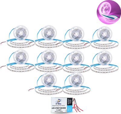 D'Mak 10 LEDs 5 m Pink Flickering Bulb Rice Lights(Pack of 10)