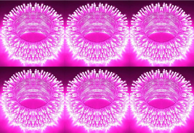spark world 22 LEDs 6.5 m Pink Steady Bulb Rice Lights(Pack of 6)