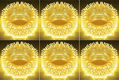 spark world 40 LEDs 11 m Yellow Steady Bulb Rice Lights(Pack of 6)