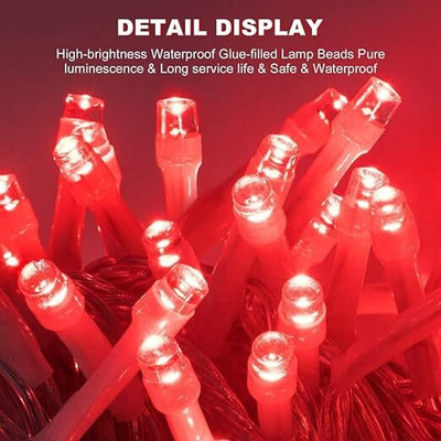 BENHEK 1 LEDs 25 m Red Flickering, Steady String Rice Lights(Pack of 1)