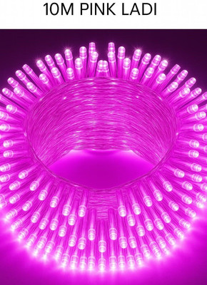 spark world 22 LEDs 10 m Pink Flickering Bulb Rice Lights(Pack of 1)