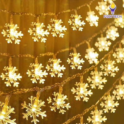 FIZZYTECH 15 LEDs 3 m Yellow Flickering Snow Flake Rice Lights(Pack of 1)