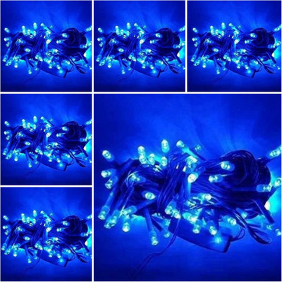 LightFlow 40 LEDs 10 m Blue Steady Bulb Rice Lights(Pack of 6)