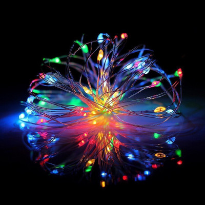 XERGY 100 LEDs 10 m Multicolor Steady String Rice Lights(Pack of 1)