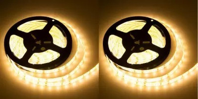 Pixofeet 60 LEDs 4.5 m Yellow Steady Strip Rice Lights(Pack of 2)