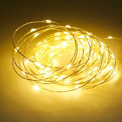 diyadecor 40 LEDs 10 m Gold Steady String Rice Lights(Pack of 1)