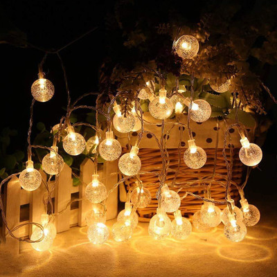 ELECTVIBES 14 LEDs 3 m Yellow Steady Ball Rice Lights(Pack of 1)