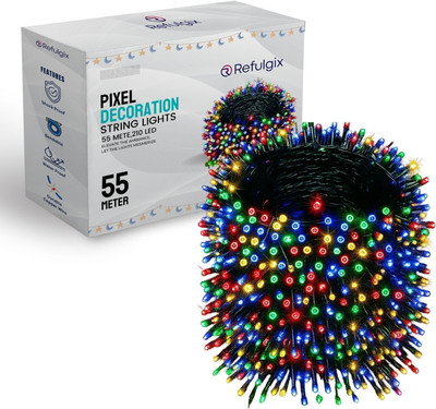Refulgix 210 LEDs 55 m Multicolor Color Changing String Rice Lights(Pack of 1)