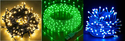 NKXIK 35 LEDs 10 m Multicolor Steady Strip Rice Lights(Pack of 3)