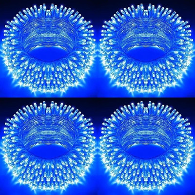 ELECRTIC ELITE 40 LEDs 12 m Blue Steady String Rice Lights(Pack of 4)