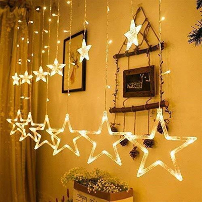 ZESTRUM 12 LEDs 2.5 m Yellow Flickering Star Rice Lights(Pack of 1)