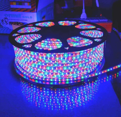 sm collection 300 LEDs 5 m Multicolor Color Changing, Flickering, Steady Strip Rice Lights(Pack of 1)