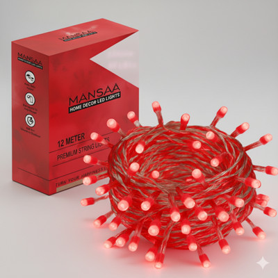 MANSAA 40 LEDs 11 m Red Steady String Rice Lights(Pack of 1)