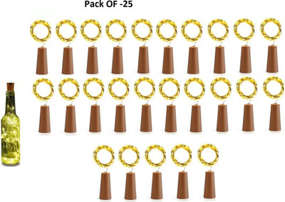 Urvi 20 LEDs 2 m Yellow Steady Bulb Rice Lights(Pack of 25)