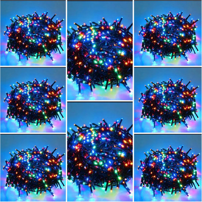 LightFlow 40 LEDs 10 m Multicolor Steady Bulb Rice Lights(Pack of 8)