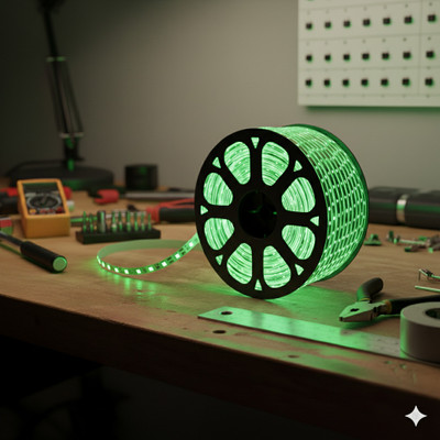 RAYVIX 600 LEDs 5 m Green Steady Strip Rice Lights(Pack of 1)