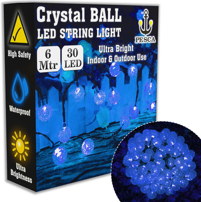 PESCA 30 LEDs 6 m Blue Steady Ball Rice Lights(Pack of 1)