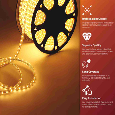 inooBeam 2400 LEDs 10.05 m Yellow Steady Strip Rice Lights(Pack of 1)