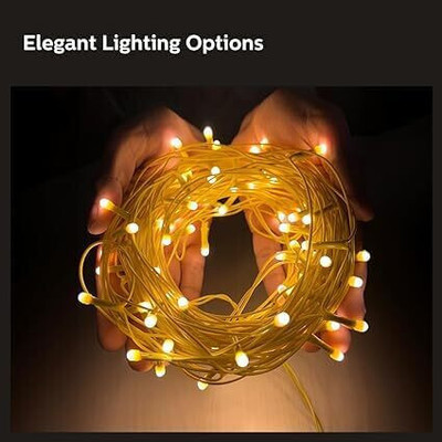 WBD 36 LEDs 9 m Yellow Steady Bulb Rice Lights(Pack of 1)