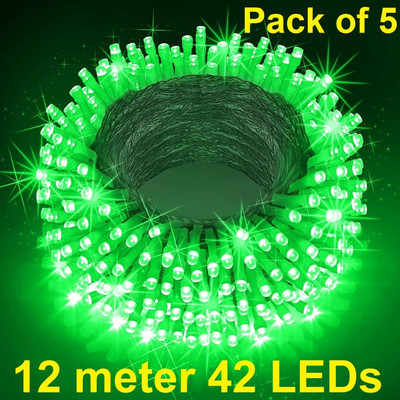 Trendx 42 LEDs 12 m Green Steady String Rice Lights(Pack of 5)