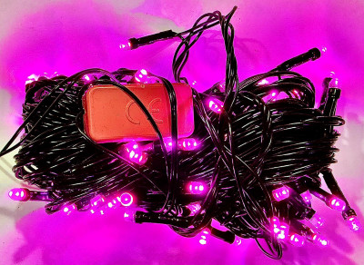 shubh depawali 45 LEDs 15 m Pink Steady Bulb Rice Lights(Pack of 1)