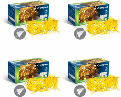 Crompton 48 LEDs 10 m Yellow Steady String Rice Lights(Pack of 4)
