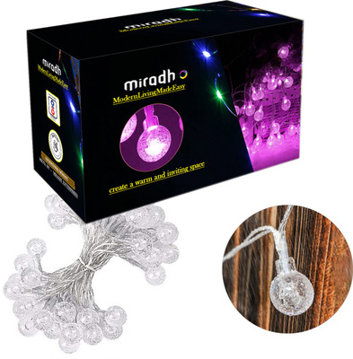 MIRADH 14 LEDs 3 m Pink Steady Ball Rice Lights(Pack of 1)