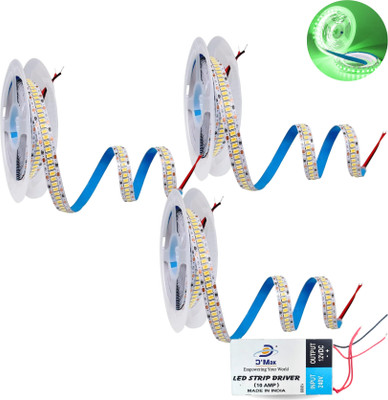 D'Mak 3 LEDs 5 m Green Flickering Strip Rice Lights(Pack of 3)