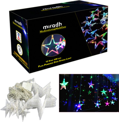 MIRADH 108 LEDs 3 m Multicolor Color Changing, Flickering, Steady Star Rice Lights(Pack of 1)