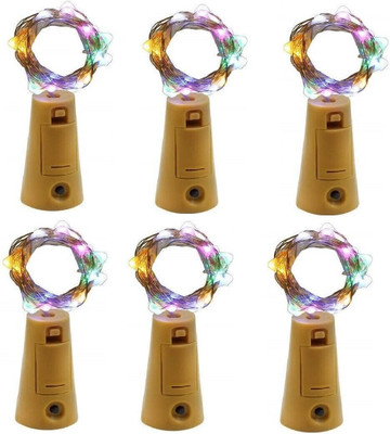 MAHI HOME DÉCOR 20 LEDs 2 m Multicolor Flickering Bulb Rice Lights(Pack of 6)