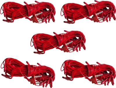 Enchanta 20 LEDs 7 m Red Steady String Rice Lights(Pack of 5)