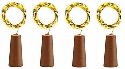 Party Pack 20 LEDs 2.03 m Yellow Steady Bulb Rice Lights(Pack of 4)