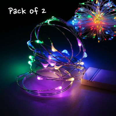 TurboTraders 20 LEDs 1.98 m Multicolor Steady Water Drop Rice Lights(Pack of 2)